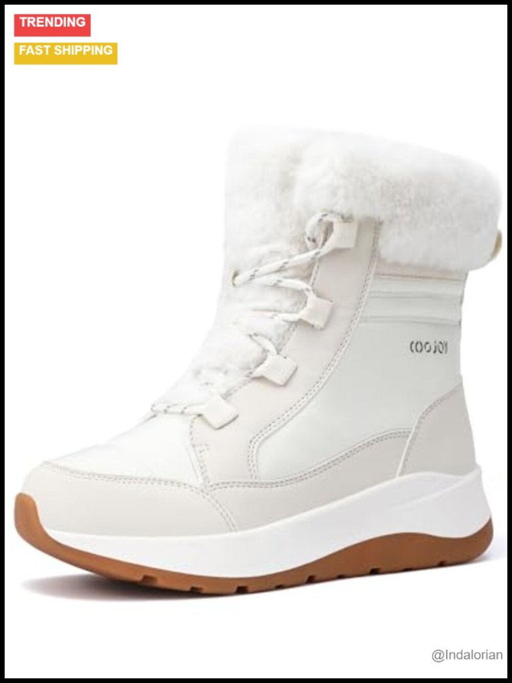 Waterproof Faux Fur Lined Ankle Snow Boots Fuzzy Comfortable Winter Walking